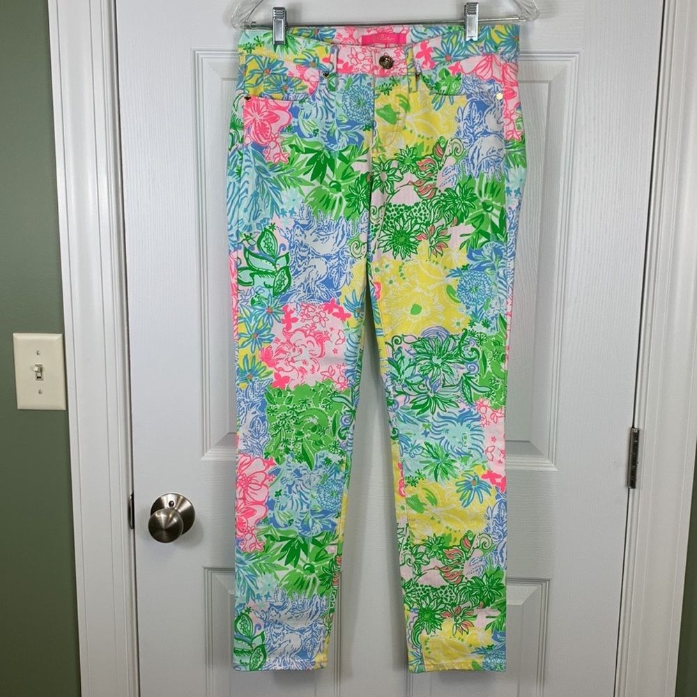 NWT Lilly Pulitzer south ocean skinny cheek to cheek jeans sz 6